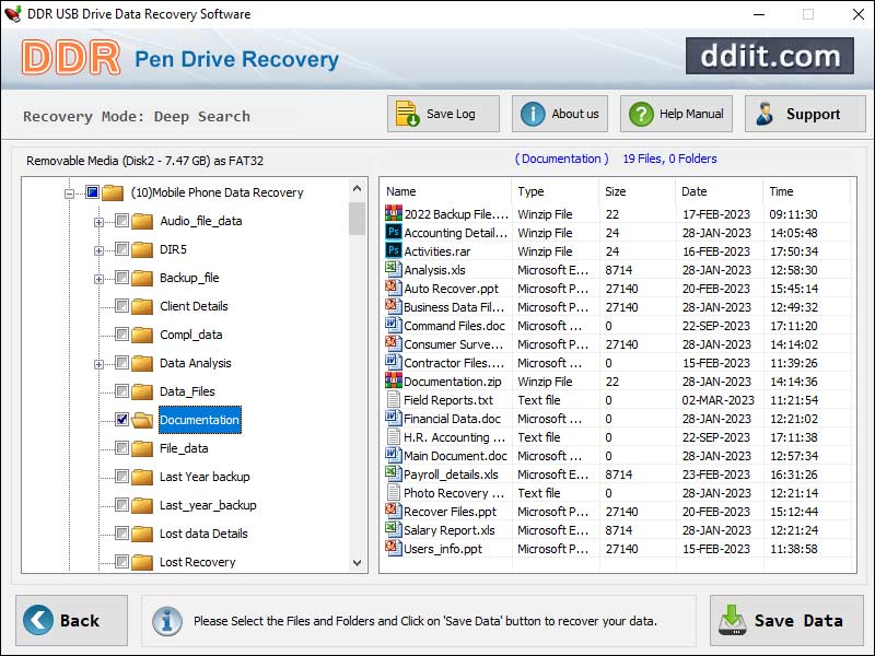 Memory Stick Files Recovery screen shot
