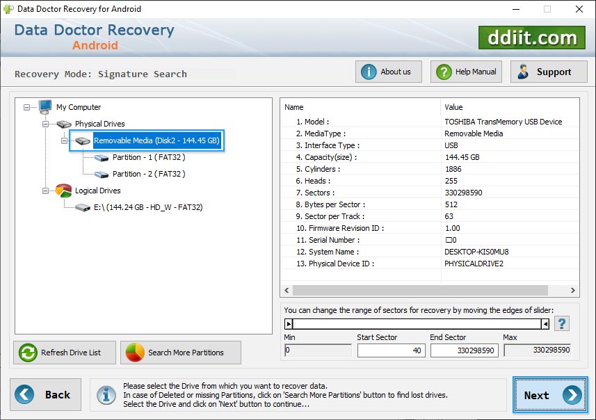 Android file restoration program